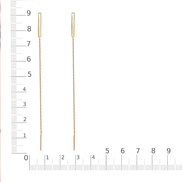 Серьги-продёвки из красного золота без вставок