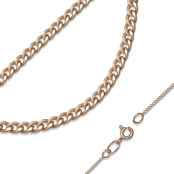 Цепь плетение панцирь ⌀ нити 0,35 мм  из красного золота
