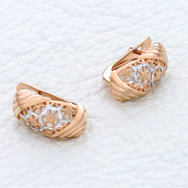 Серьги из красного золота без вставок