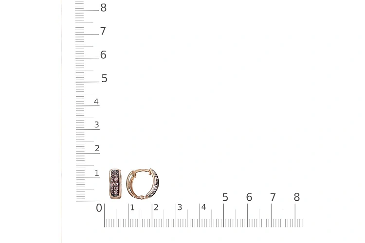 Серьги из красного золота с 66 фианитами