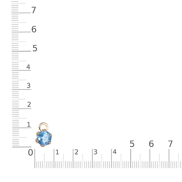 Подвеска серёг-трансформеров из красного золота с топазом swiss