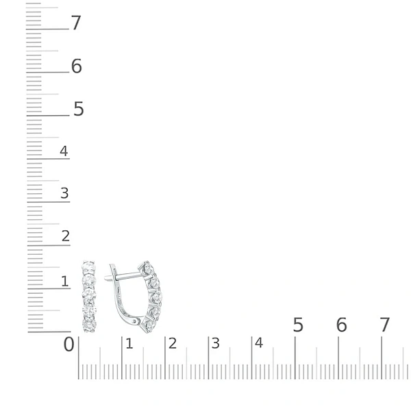 Серьги Дорожки из белого золота с 10 бриллиантами