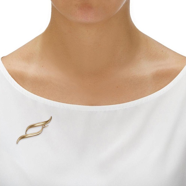 Брошь из жёлтого золота без вставок