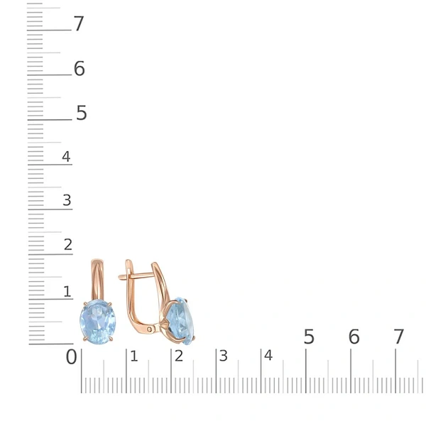 Серьги из красного золота с 2 топазами sky
