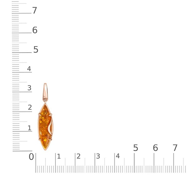 Подвеска из красного золота с янтарём