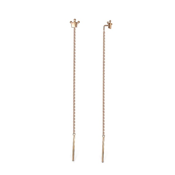 Серьги-продёвки Короны из красного золота без вставок