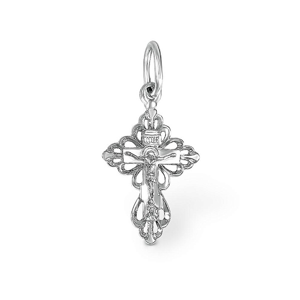 Крест из белого золота без вставок