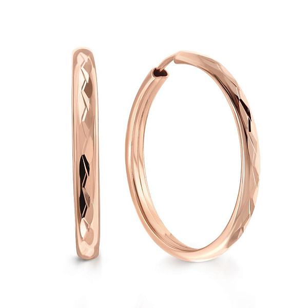 Серьги-конго из красного золота без вставок