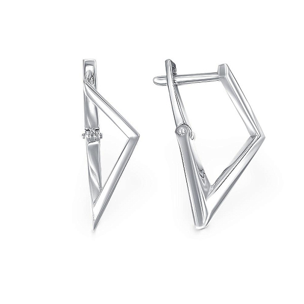 Серьги из белого золота без вставок