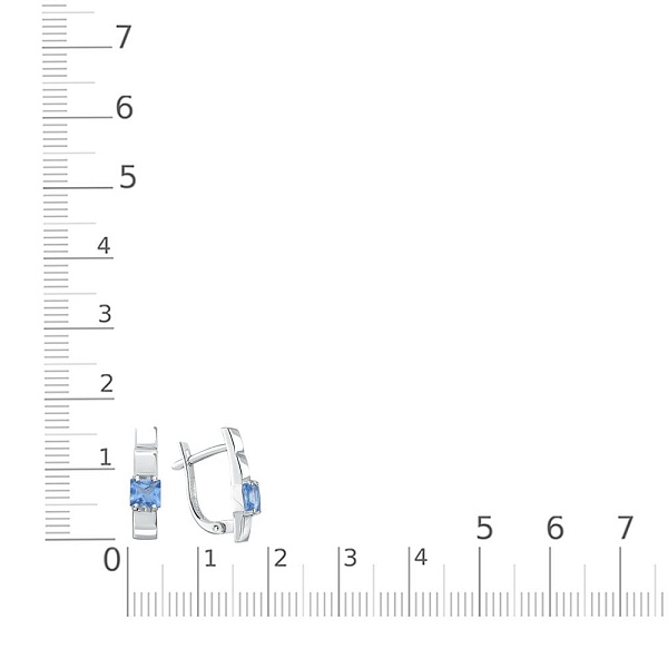 Серьги из белого золота с 2 топазами swiss