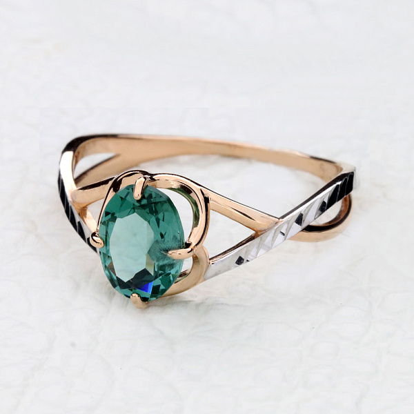 Кольцо из красного золота с ситаллом