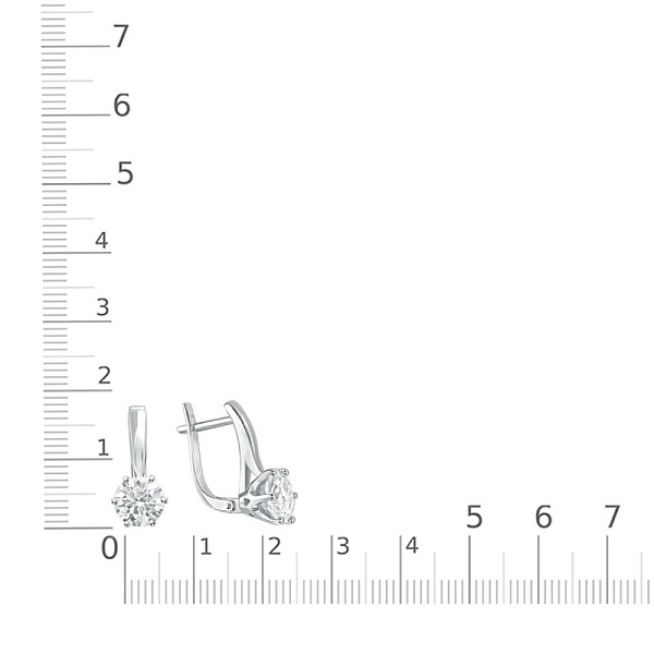 Серьги из белого золота с 2 муассанитами