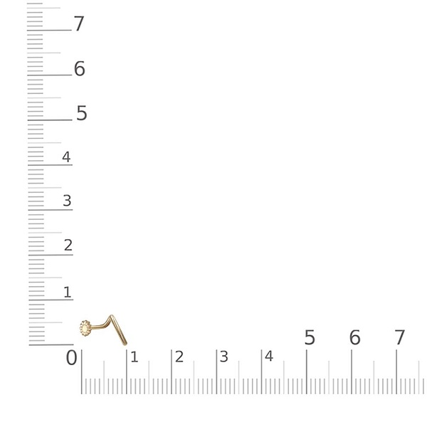 Пирсинг в нос Цветок из жёлтого золота без вставок