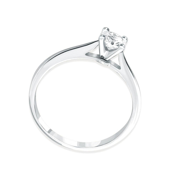 Кольцо из белого золота с выращенным бриллиантом