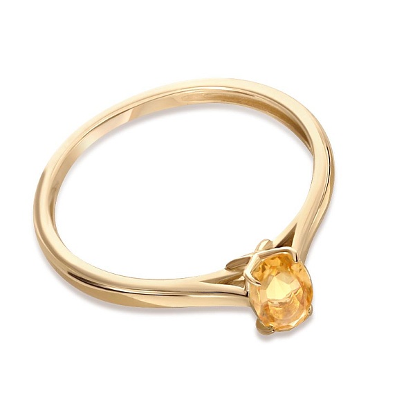 Кольцо из жёлтого золота с цитрином