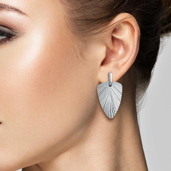 Серьги-трансформеры из белого золота без вставок