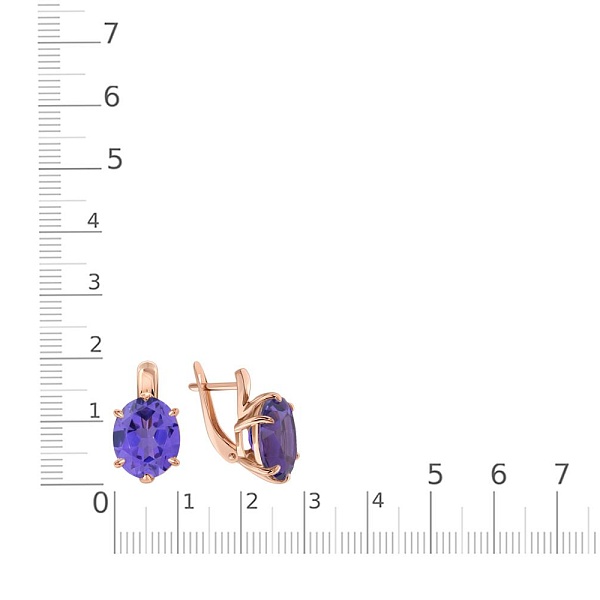 Серьги из красного золота с 2 наноситалами