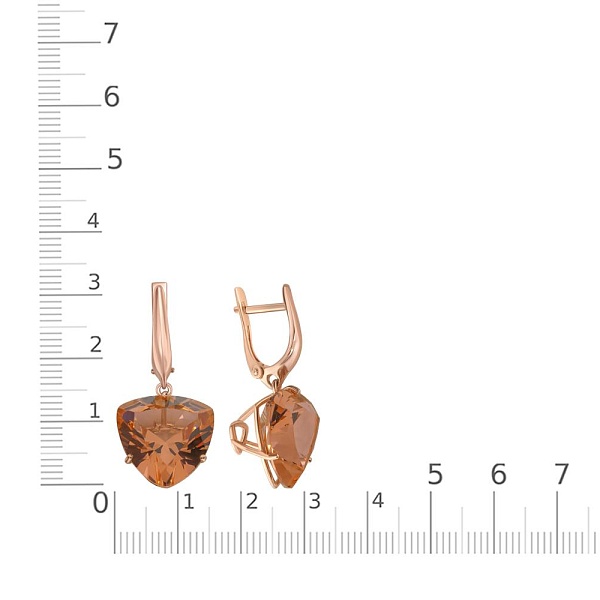 Серьги из красного золота с 2 наноситалами