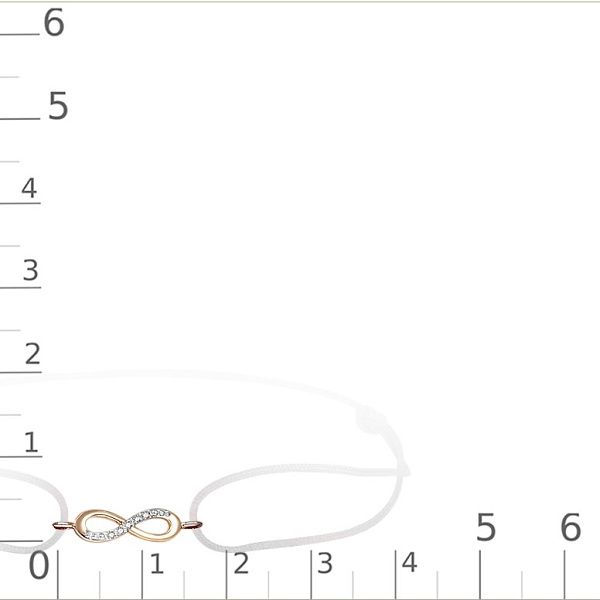 Браслет Бесконечность из красного золота с 5 бриллиантами