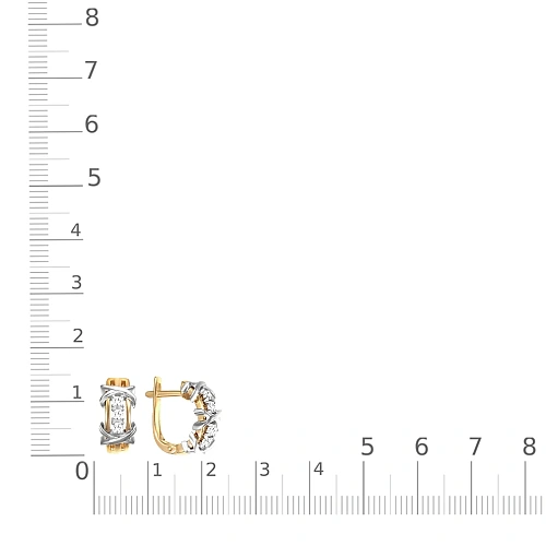 Серьги из жёлтого золота с 6 фианитами