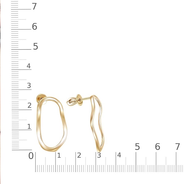 Серьги-пусеты из жёлтого золота без вставок