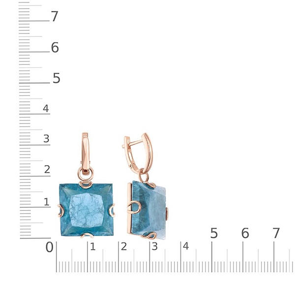 Серьги-трансформеры из красного золота с 2 наноситалами