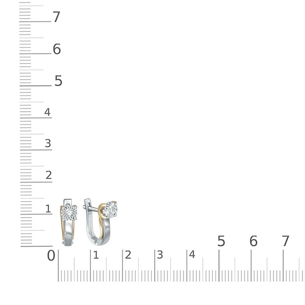 Серьги из белого золота с 2 бриллиантами