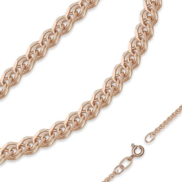 Цепь плетение нонна ⌀ нити 0,80 мм  из красного золота