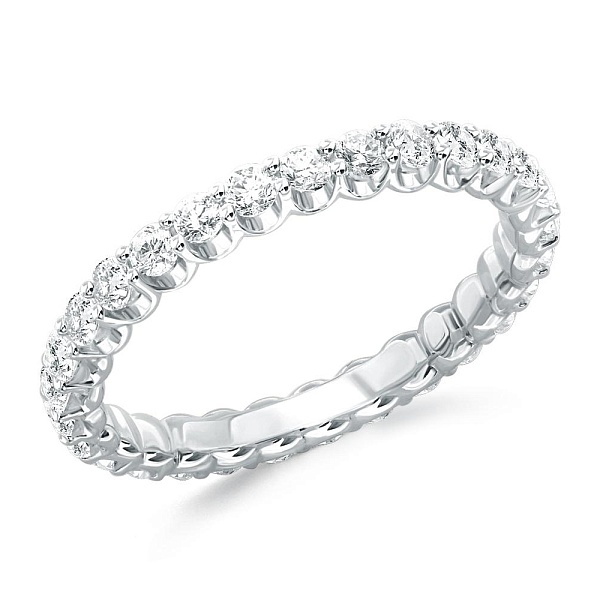 Кольцо Дорожка из белого золота с 32 муассанитами