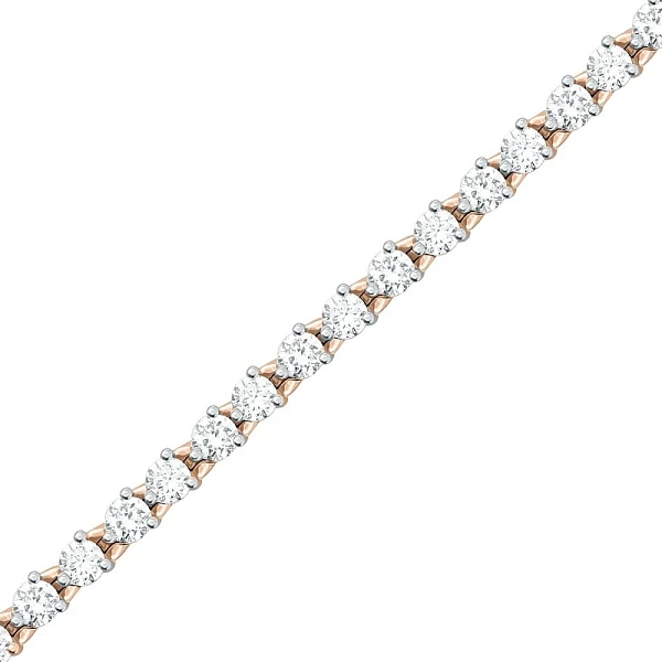 Браслет из красного золота с 49 муассанитами