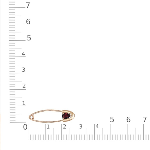 Булавка из красного золота с гранатом
