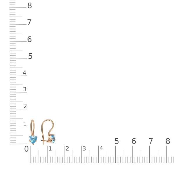 Детские серьги из красного золота с 2 топазами swiss