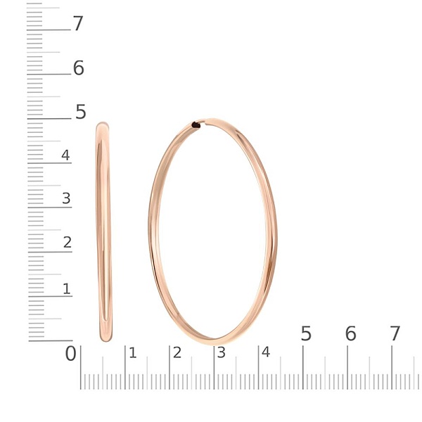 Серьги-конго из красного золота без вставок