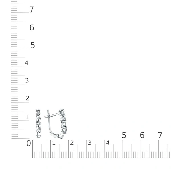 Серьги Дорожки из белого золота с 8 бриллиантами