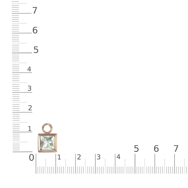 Подвеска серёг-трансформеров из красного золота с аметистом