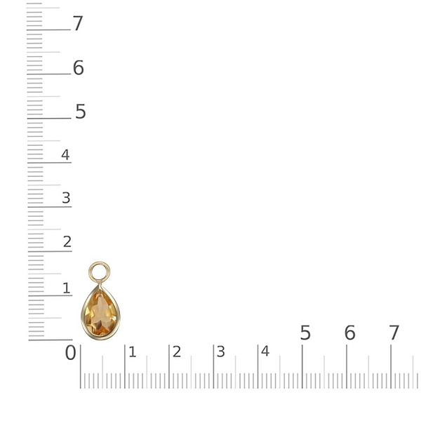 Подвеска серёг-трансформеров капля из жёлтого золота с цитрином