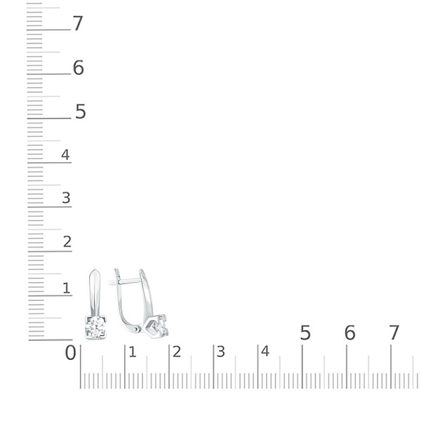 Серьги из белого золота с 2 выращенными бриллиантами