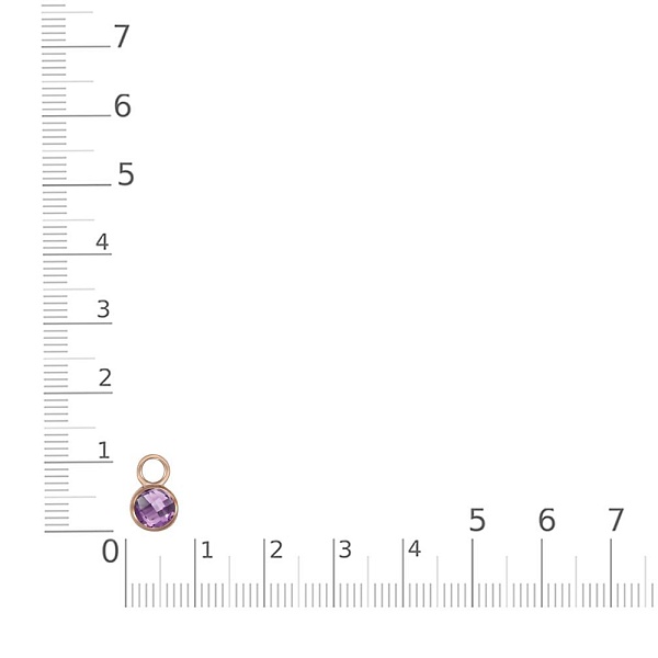 Подвеска серёг-трансформеров из красного золота с аметистом