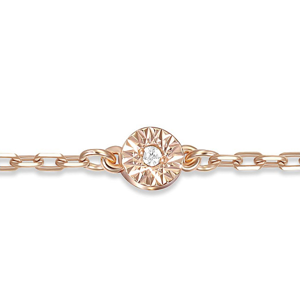 Браслет из красного золота с 2 бриллиантами