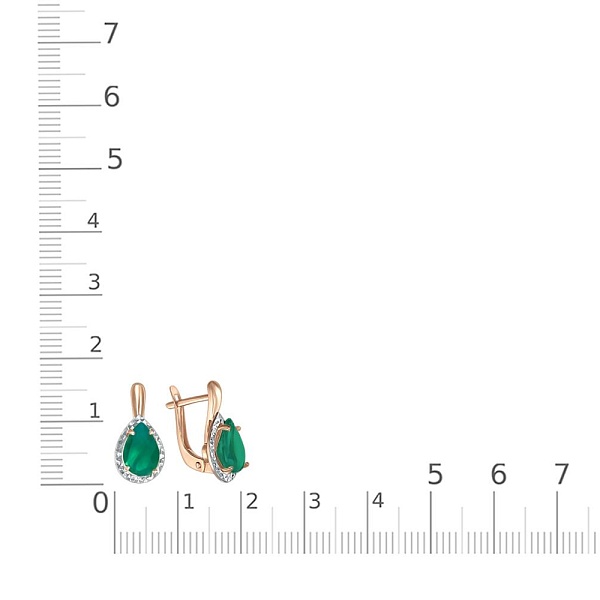 Серьги из красного золота с 2 агатами