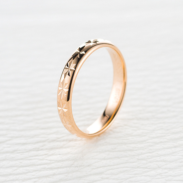 Обручальное кольцо из красного золота без вставок