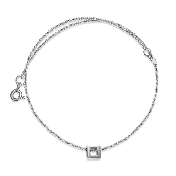 Колье Квадрат из белого золота без вставок