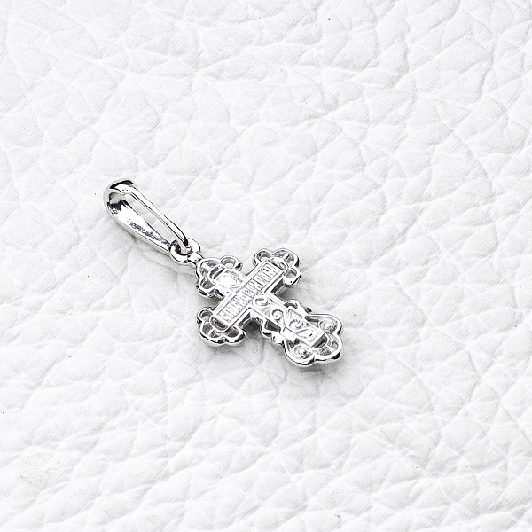 Крест из белого золота без вставок