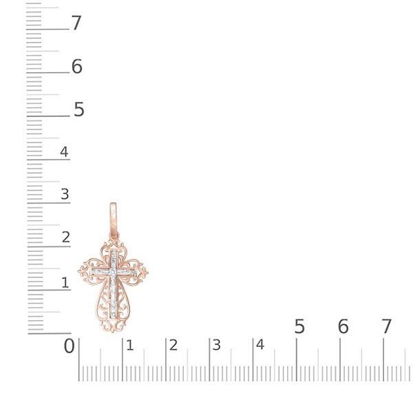 Крест из красного золота без вставок