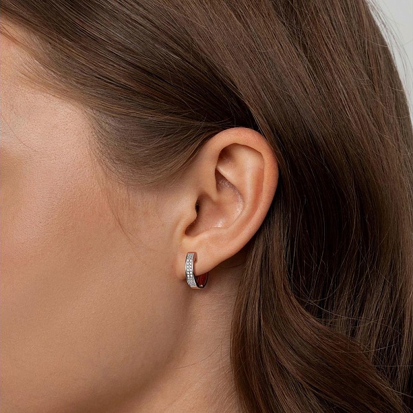 Серьги Дорожки из красного золота с 48 бриллиантами