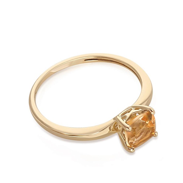 Кольцо из жёлтого золота с цитрином