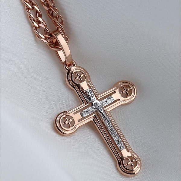 Крест из красного золота без вставок