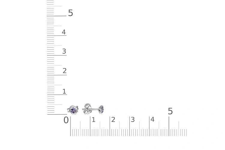 Серьги-пусеты из белого золота с 2 танзанитами