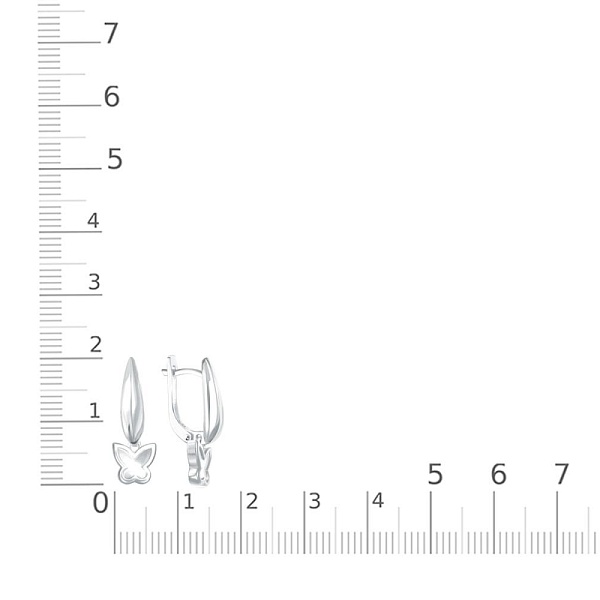 Серьги Бабочки из белого золота с перламутром