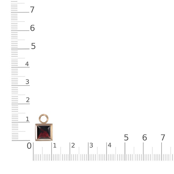 Подвеска серёг-трансформеров из красного золота с гранатом